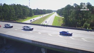 Aerial view of I16 lane reversal for Hurricane Dorian evacuation [upl. by Yelsel]