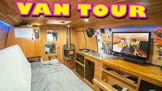 STEALTH VAN LIFE TOUR  Extremely ORGANIZED Cargo Van Conversion [upl. by Cello]