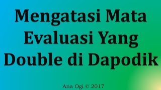 Mengatasi Mata Pelajaran Yang Double [upl. by Darrell]