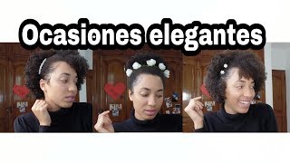 3 peinados elegantes para cabello afrorizado corto ft Manutz6 [upl. by Orofselet995]