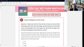 Livestream chữa đề thi toán TIMO lớp 5 năm 2022  2023 [upl. by Uhp]