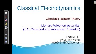 Lecture212 Lienard Wiechert Potential [upl. by Warner108]