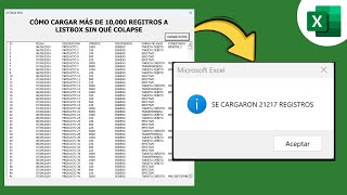 Cómo Cargar Datos a un Listbox en Excel Más de 10000 REGISTROS✅ [upl. by Elatsyrk707]