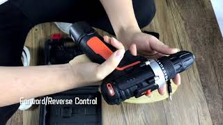 12V Cordless Drill Driver Use Instruction Guide  Yimaler Drill Driver Set with Built in Battery [upl. by Edge]