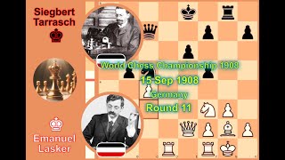 Lasker beats Tarrasch  1908 World Chess Championship [upl. by Johiah]