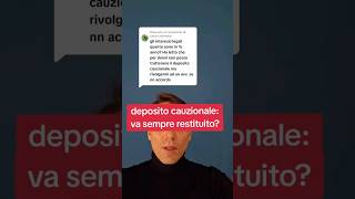 deposito cauzionale va sempre restituito affitto depositocauzionale risarcimentodanni [upl. by Reerg]