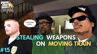 CATALYST MISSION  GTASA GAMEPLAY  CJ STEALS WEAPONS ON A MOVING TRAIN [upl. by Ordnasil]