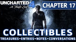 Uncharted 4  Chapter 17 All Collectible Locations Treasures Journal Entries Notes Conversations [upl. by Elvyn]