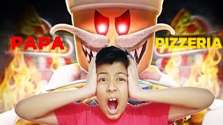 PAPA PIZZA👹 TRAPED US IN HORROR PIZZA SHOP😯 Roblox [upl. by Lienad]