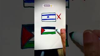 Palestine✅VS Israeli ❌ Flag drawing drawing art shorts painting [upl. by Okia]