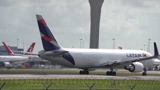 LATAM 767 Freighter Powerfull Take off from Miami [upl. by Selena]