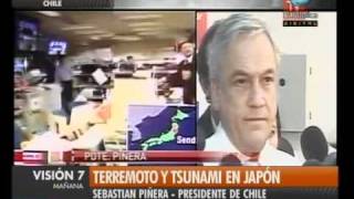 Visión Siete Piñera sobre el alerta de tsunami en Chile [upl. by Allenod]