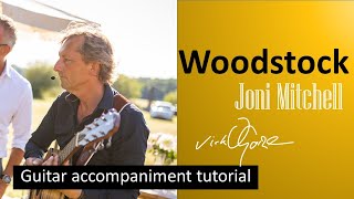 How to play Woodstock on guitar Joni Mitchell guitar tutorial [upl. by Ppik]