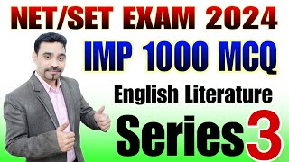 MP SET EXAM 1000 MCQ SERIES 3  NETSET EXAM ENGLISH LITERATURE [upl. by Nodyroc472]