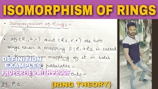 ISOMORPHISM OF RINGS IN HINDI 🔥🔥 [upl. by Pfeifer]