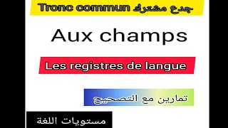 tronc commun جدع مشترك علوم وآداب aux champs les registres de langue مستويات اللغة تمارين مع التصحيح [upl. by Laundes]