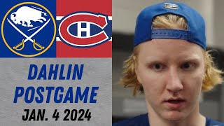 Rasmus Dahlin Postgame Interview vs Montreal Canadiens 142024 [upl. by Teik592]