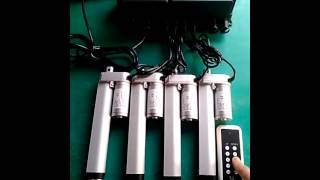 4pcs 12V 24V DC linear actuator work synchronously system [upl. by Ahseket229]