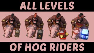 Level 1 to Level 10 Hog Rider all levels comparison  All Levels Showcase  Clash of Clans [upl. by Ogaitnas339]