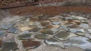 Flagstone Patio Walkway Dry Laid Wall amp Natural Stone Steps [upl. by Gaelan]