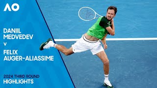 Felix AugerAliassime v Daniil Medvedev Highlights  Australian Open 2024 [upl. by Anerahs]