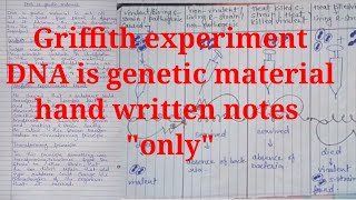 DNA is genetic material Griffith experiment and his experimental result notes [upl. by Menard]