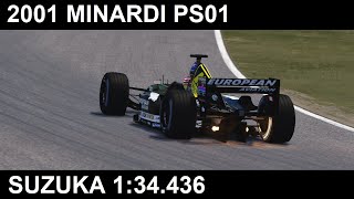 Assetto Corsa Minardi PS01  Suzuka 134436 [upl. by Kcirdnekel479]