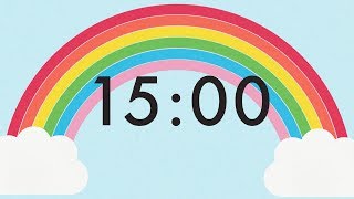 15 Minute Countdown Rainbow Timer 🌈 [upl. by Adnamar]