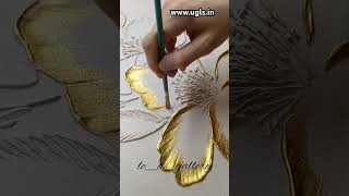 GoldLeaf GoldLeafArt Canvas artwork Gilding MetallicArt FineArt resin epoxy artandcraft [upl. by Chaudoin]