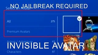 HOW TO GET AN INVISIBLE AVATAR FOR PS4 NO JAILBREAK PS4 FIRMWARE 401 AND UP [upl. by Susejedairam]