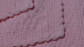 kadife ipten battaniye kenarı tığlama blanket edge crochet knitting [upl. by Hanoy210]