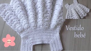 🥰 Woww Hermoso 💕 Vestido Blanco Bebé  Mi Rincón del Tejido 🧶 [upl. by Bron]