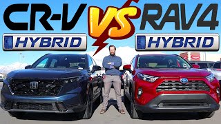 2024 Honda CRV Hybrid VS 2024 Toyota RAV4 Hybrid Which Hybrid Is Best [upl. by Camp]