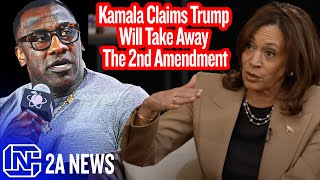 Kamala Harris Claims Trump Will Take Away The 2nd Amendment On Shannon Sharpe Podcast [upl. by Elleira485]