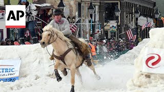 Skijoring blends rodeo and ski culture in Colorado town [upl. by Langan614]