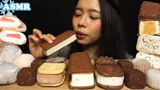 ASMR Ice Cream Sandwiches amp Mochi Ice Cream  Eating Sounds [upl. by Eyahs]