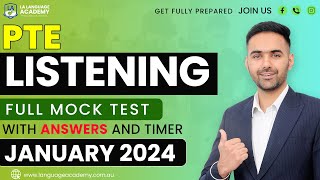 PTE Listening Full Mock Test with Answers  January 2024  Language Academy PTE NAATI amp IELTS [upl. by Virginia713]