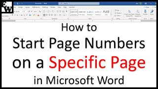 How to Start Page Numbers on a Specific Page in Microsoft Word PC amp Mac [upl. by Heer]