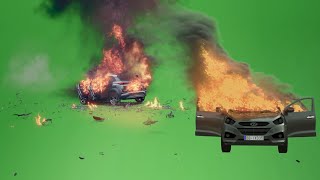 Green Screen Car Burning Pack 2023  Green Screen Car Explosion  100  Free green screen effects [upl. by Goetz]