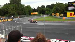 Jenson Button passes Vettel on last lap of Canadian Grand Prix [upl. by Ahtebbat]