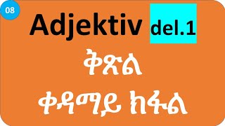 Adjektiv del 1 ቅጽል ቀዳማይ ክፋል [upl. by Atalaya]