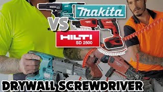 Makita Vs Hilti Drywall Cordless Autofeed Screwdrivers [upl. by Nailluj]