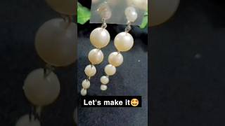 😍DIY Pearl Drop EarringsMake earrings at homeshortsfeed trending earrings diy pearlearrings [upl. by Faline]