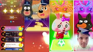 Police Officer 🆚 Little rabbit 🆚Sheriff Labrador 🆚 Sheriff Papillon 🎶 Tiles Hop EDM Rush [upl. by Aicelav858]