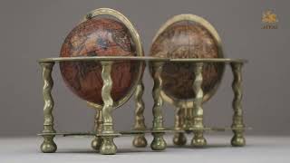 PAIRE DE GLOBES CÉLESTE ET TERRESTRE DE TABLE DE VINCENZO CORONELLI 1697 [upl. by Nnyluqcaj]