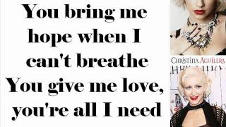 Christina Aguilera  All I Need Lyrics On Screen [upl. by Rolo]