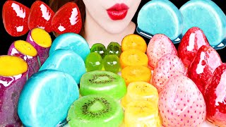 ASMR RAINBOW TANGHULU BANANA SWEET POTATO MARSHMALLOW WHITE STRAWBERRY EATING SOUNDS MUKBANG 먹방 [upl. by Laroc879]