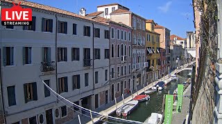 🔴 Venice Italy Live WebCam  The View on Canal from Hotel Pausania [upl. by Nathalia648]