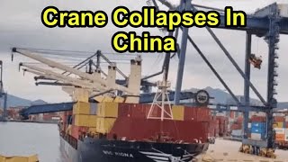 Gantry Crane Collapses On MSC Container Ship in the port of Yantian China [upl. by Anallij385]