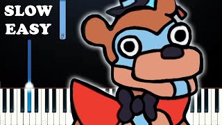 Friday Night Funkin  Freddy Beatbox  FNAF Security Breach SLOW EASY PIANO TUTORIAL [upl. by Riesman]